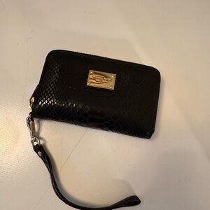 Michael Kors Black Snakeskin Wristlet Wallet
